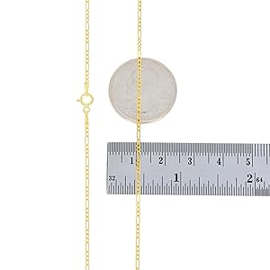 Amazon.com: Nuragold 14k Real Yellow Gold Solid Figaro Link